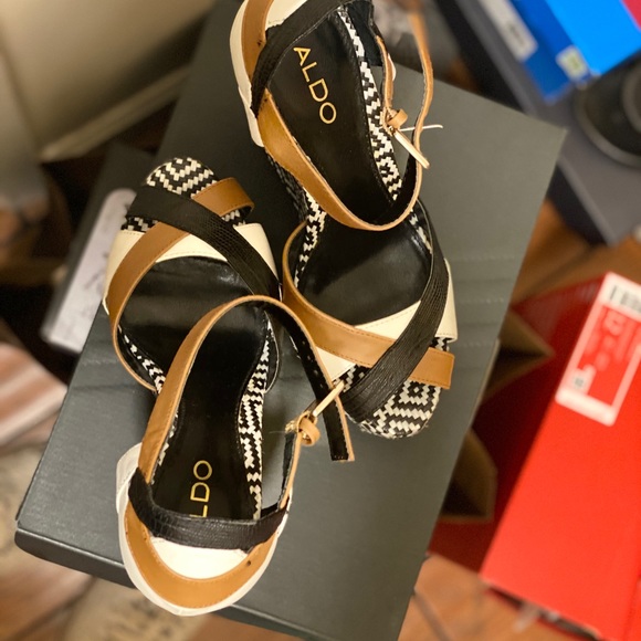 ALDO x Peep-Toe Platform/Wedge Sandals - Picture 3 of 5